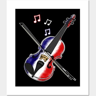 Violin French Flag Violinist France Musician Posters and Art